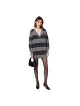 Elisabetta Franchi maglia a righe in lana con filo paillettes
