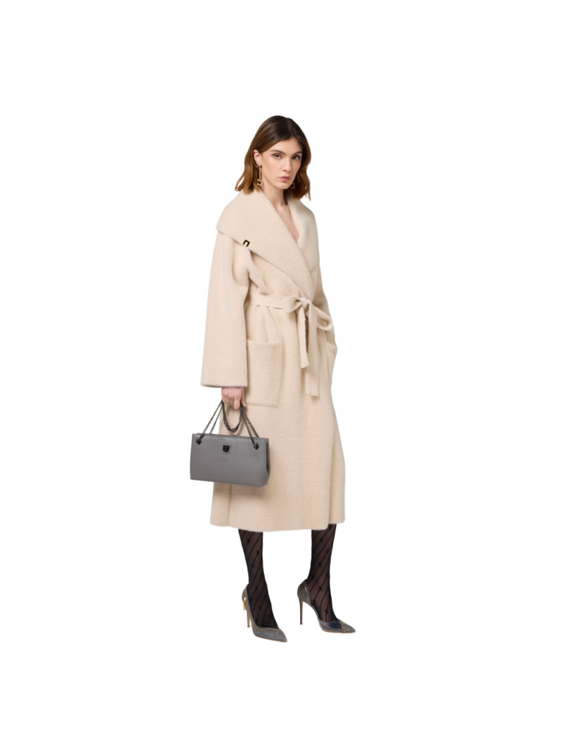 Elisabetta Franchi cappotto vestaglia in maglia