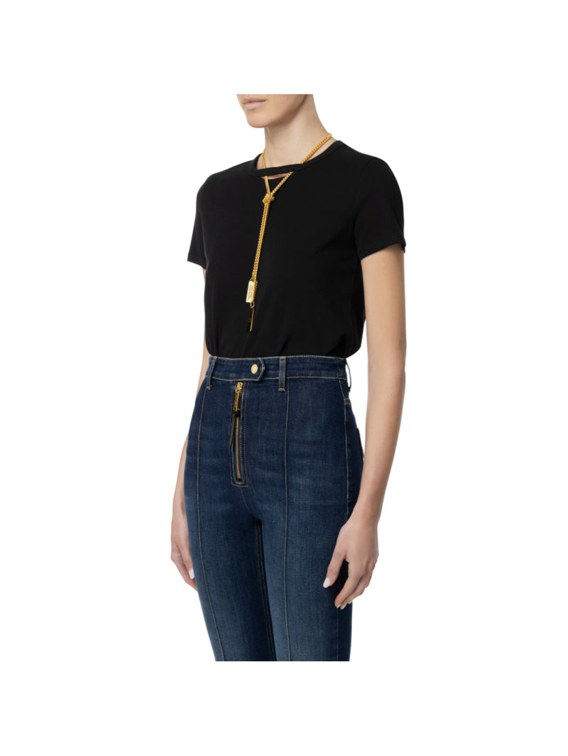 Elisabetta Franchi T-shirt in jersey con collana