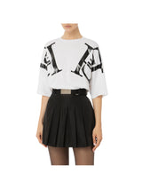 Elisabetta Franchi T-shirt in jersey con maxi logo sulle maniche