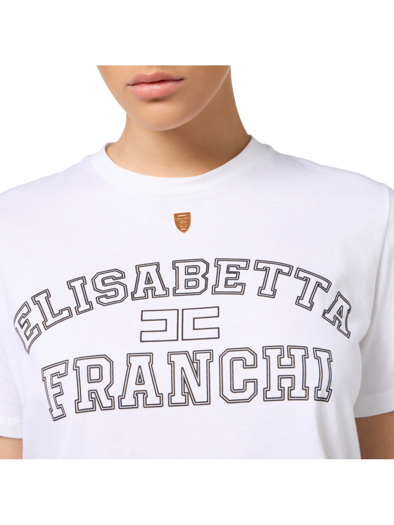 Elisabetta Franchi T-shirt in jersey con logo college