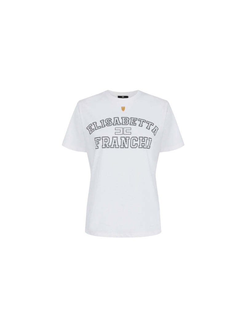 Elisabetta Franchi T-shirt in jersey con logo college