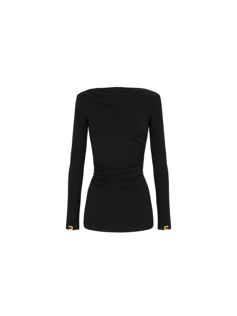 Elisabetta Franchi maglia in jersey con drappeggio