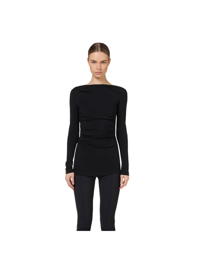 Elisabetta Franchi maglia in jersey con drappeggio