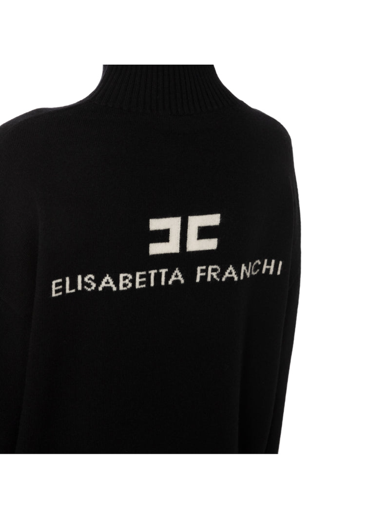 Elisabetta Franchi maglia dolcevita in misto cashmere con logo