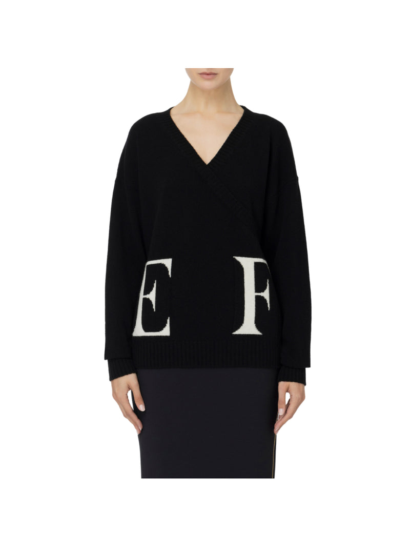 Elisabetta Franchi maglia in misto lana con logo