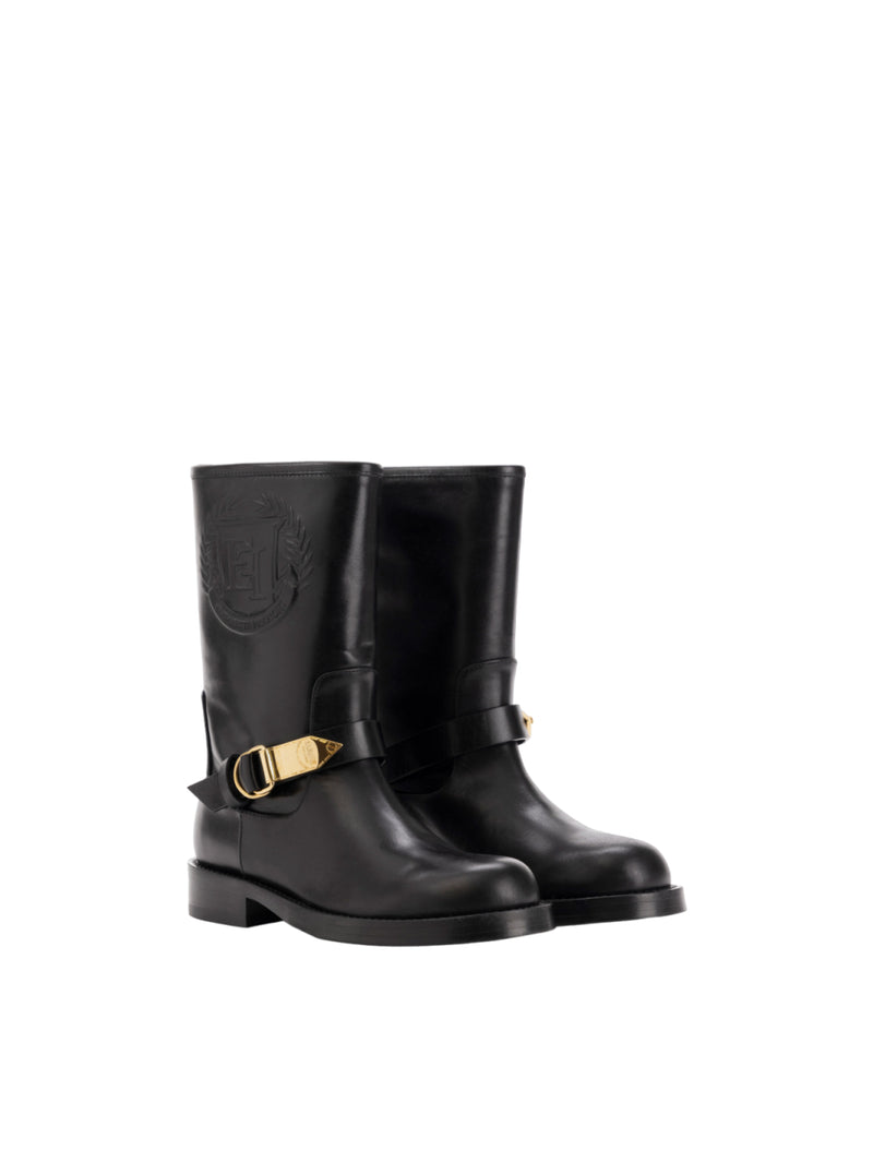 Elisabetta Franchi biker in vitello con logo