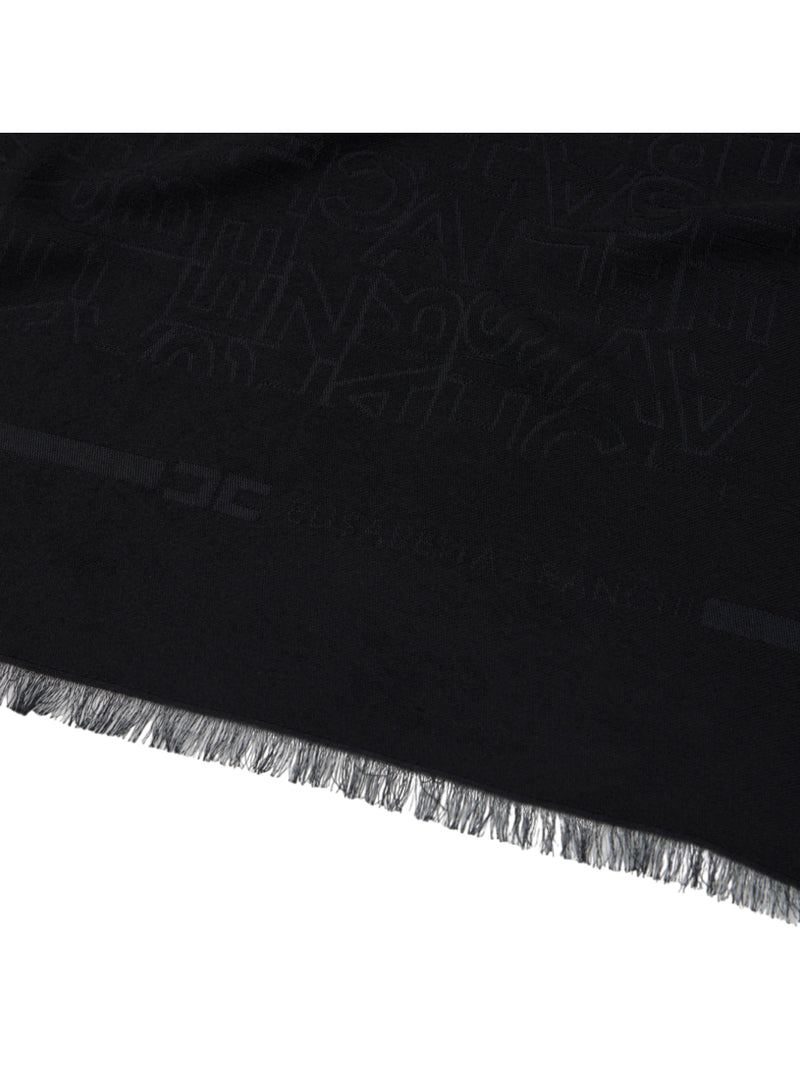 Elisabetta Franchi pashmina quadrata in viscosa jacquard con lettering logo