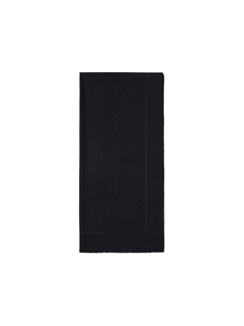 Elisabetta Franchi pashmina quadrata in viscosa jacquard con lettering logo