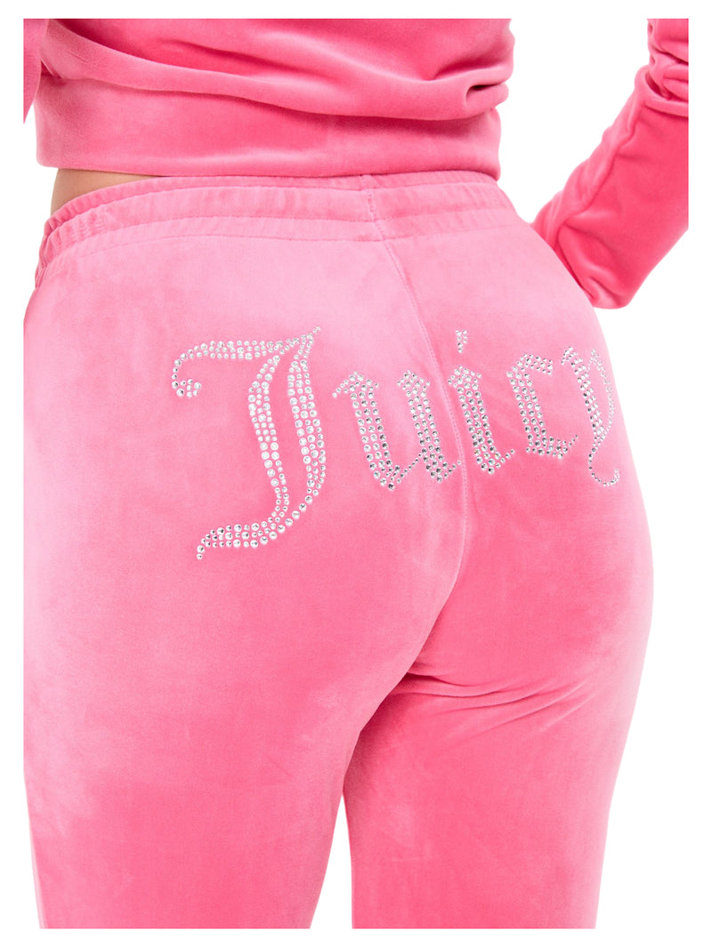 Juicy Couture pantaloni tina trackpants con strass hot pink