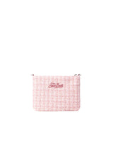 MC2 Saint Barth pochette Parisienne in tweed rosa con tracolla