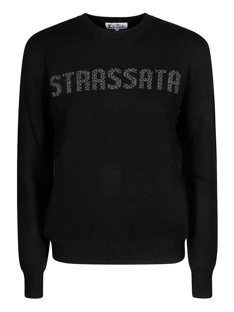MC2 Saint Barth maglia girocollo nero stampa Strassata