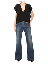 Vicolo gilet in maglia scollo a V.
