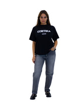 Vicolo t-shirt over con scritta "Cortina Mood" nera