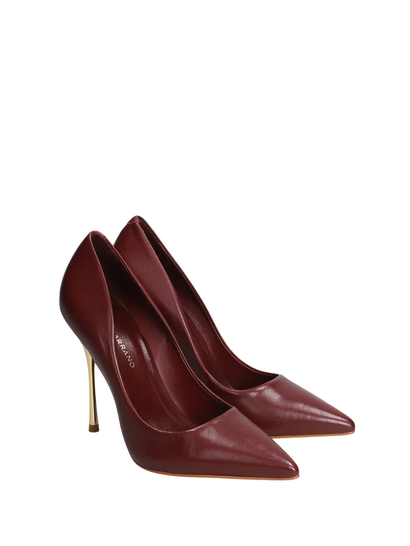 Carrano decolletè in pelle tacco stiletto oro