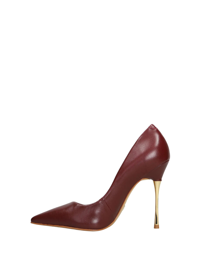 Carrano decolletè in pelle tacco stiletto oro