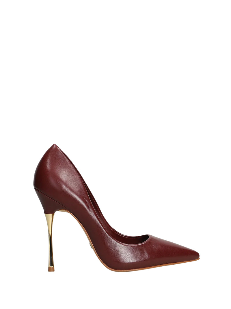 Carrano decolletè in pelle tacco stiletto oro