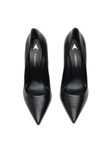 Carrano decolletè in pelle tacco stiletto oro