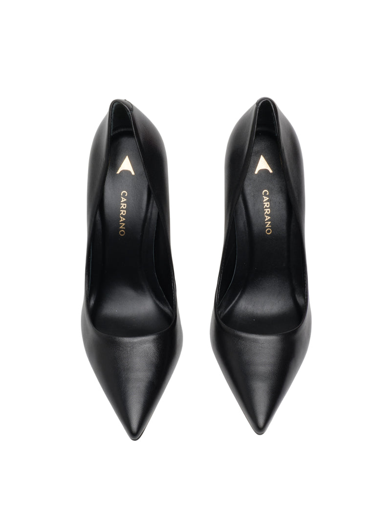 Carrano decolletè in pelle tacco stiletto oro