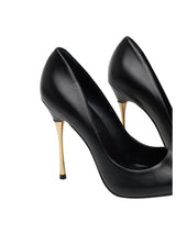 Carrano decolletè in pelle tacco stiletto oro