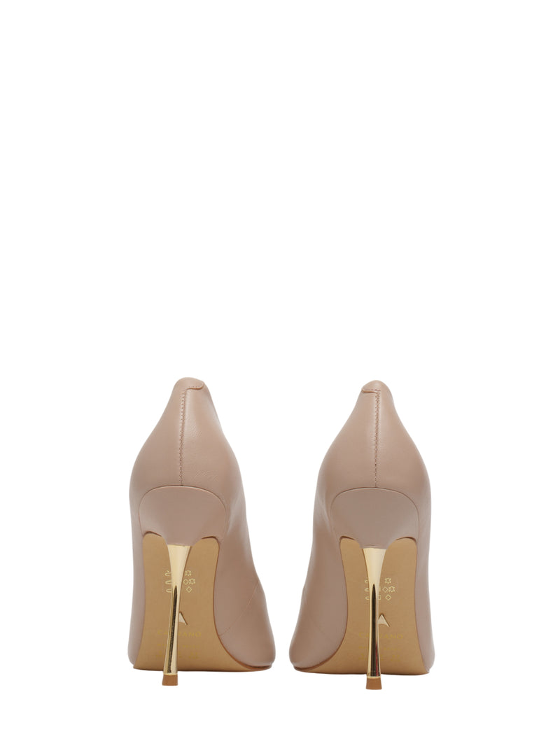 Carrano decolletè in pelle tacco stiletto oro