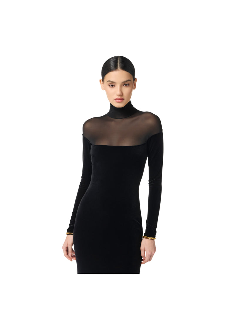 Elisabetta Franchi abito Red Carpet in velluto e jersey