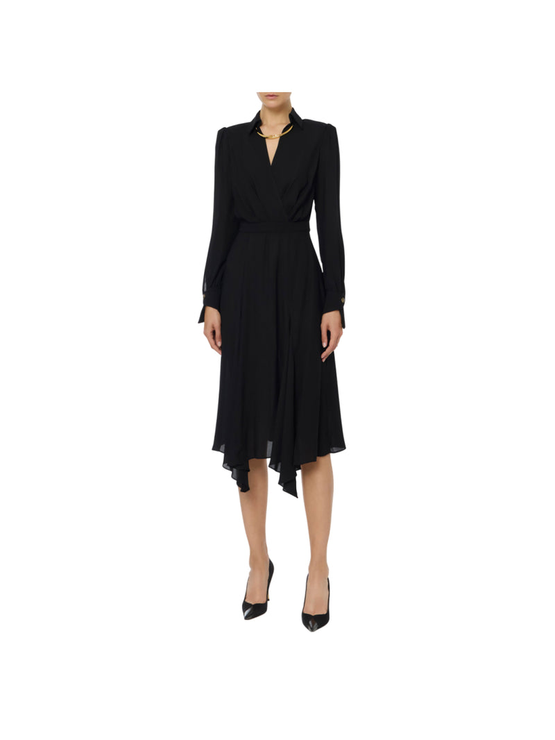 Elisabetta Franchi abito in georgette con collana tubolare