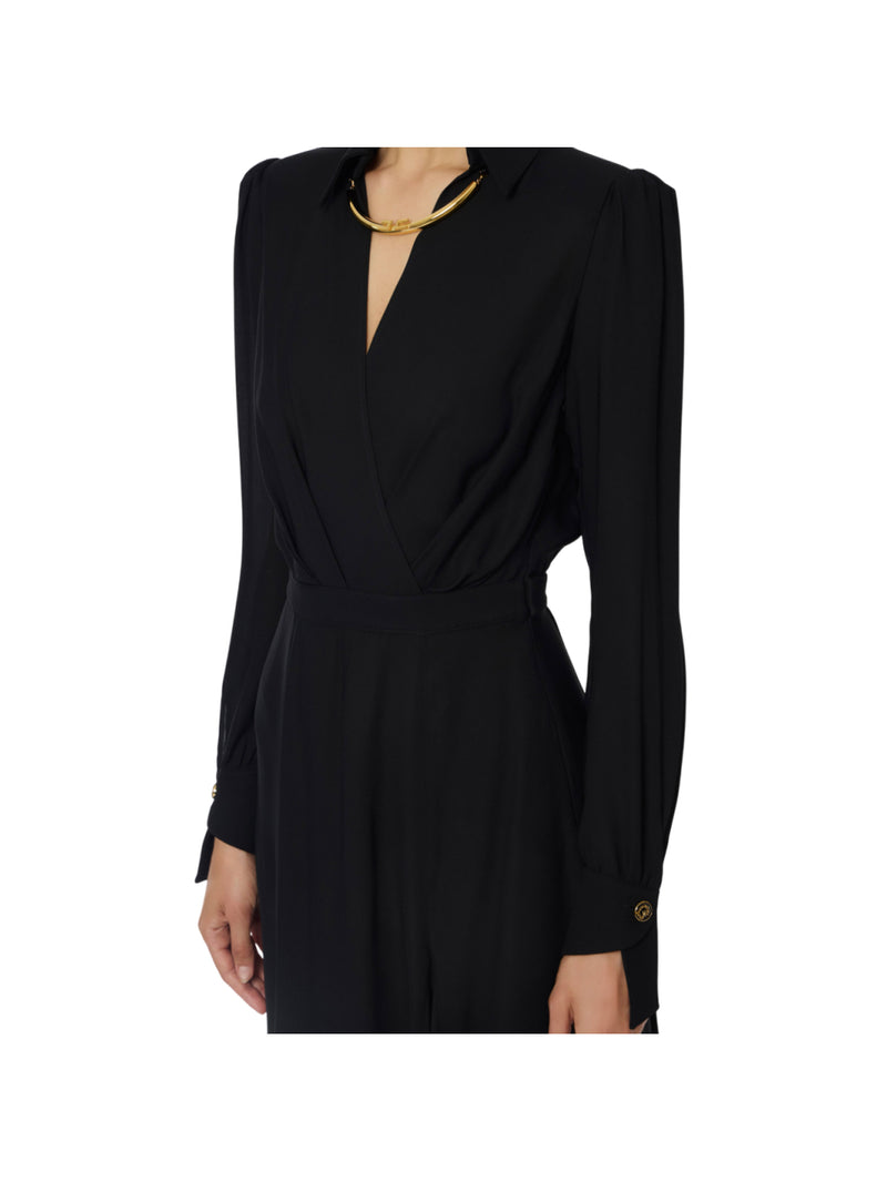 Elisabetta Franchi abito in georgette con collana tubolare