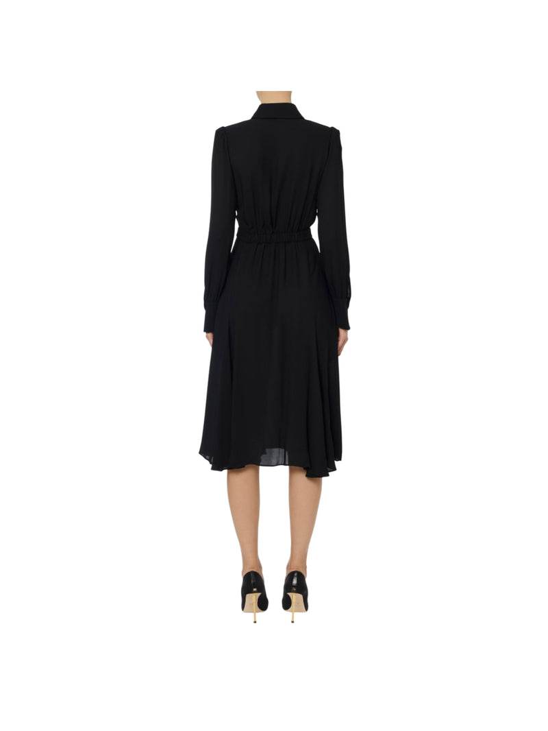 Elisabetta Franchi abito in georgette con collana tubolare