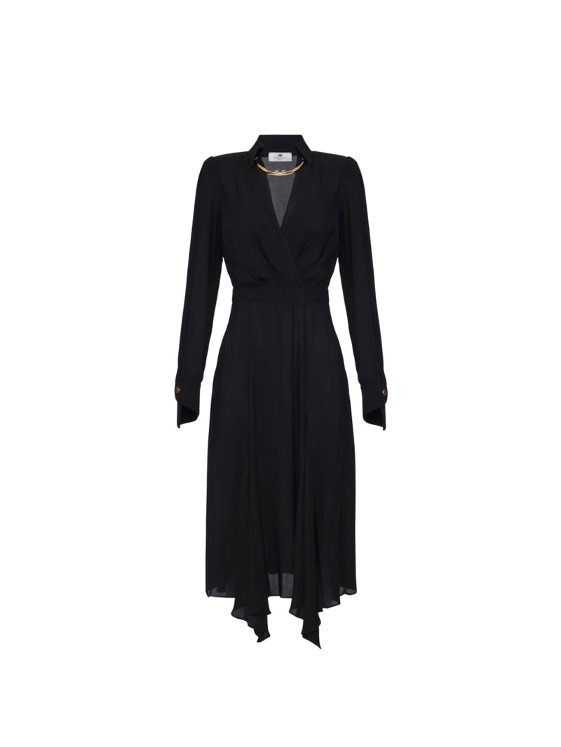 Elisabetta Franchi abito in georgette con collana tubolare