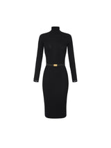 Elisabetta Franchi abito in maglia a costine con cintura