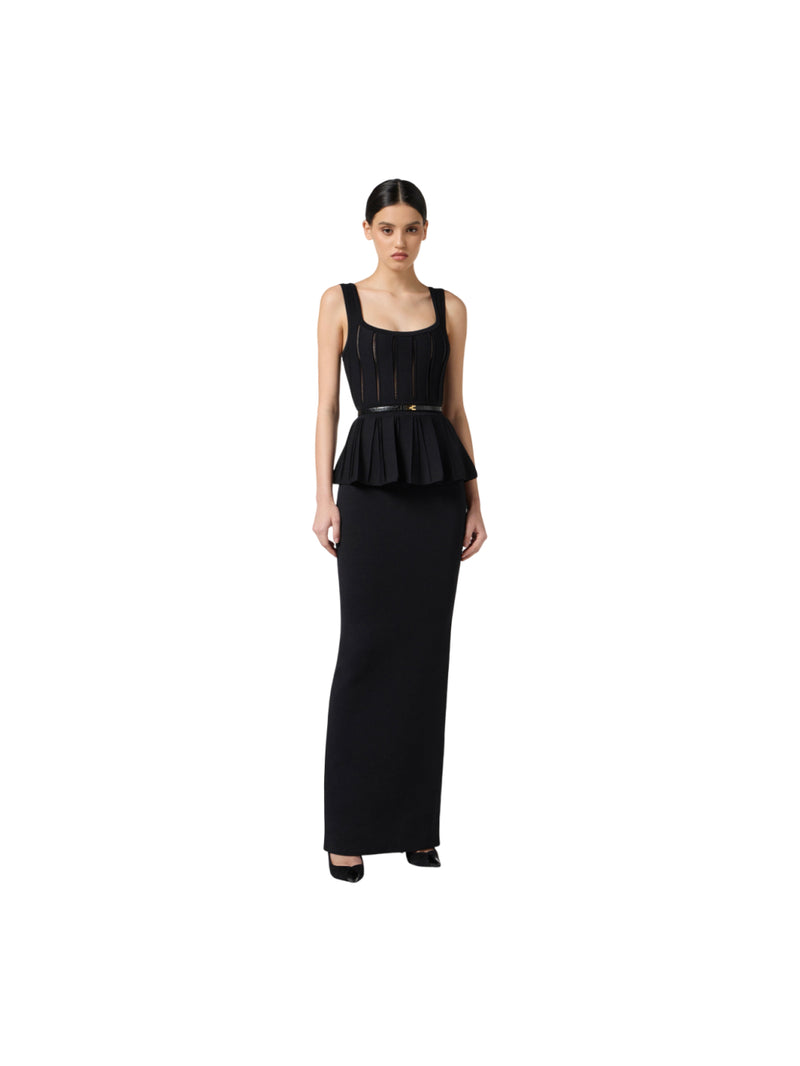 Elisabetta Franchi abito Red Carpet in maglia con baschina