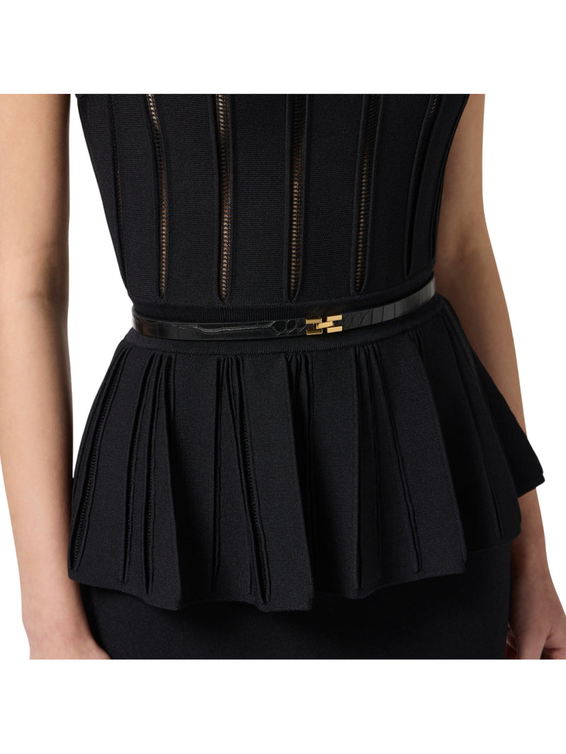 Elisabetta Franchi abito Red Carpet in maglia con baschina