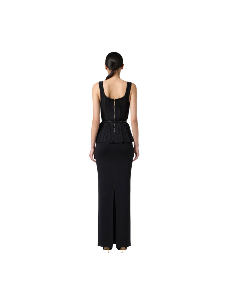 Elisabetta Franchi abito Red Carpet in maglia con baschina