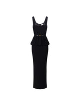 Elisabetta Franchi abito Red Carpet in maglia con baschina