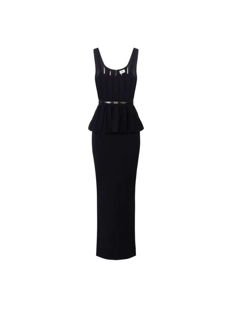 Elisabetta Franchi abito Red Carpet in maglia con baschina