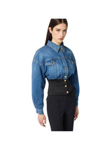 Elisabetta Franchi bomber in denim e neoprene