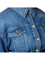 Elisabetta Franchi bomber in denim e neoprene