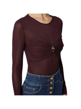 Elisabetta Franchi body in jersey con dettaglio gioiello