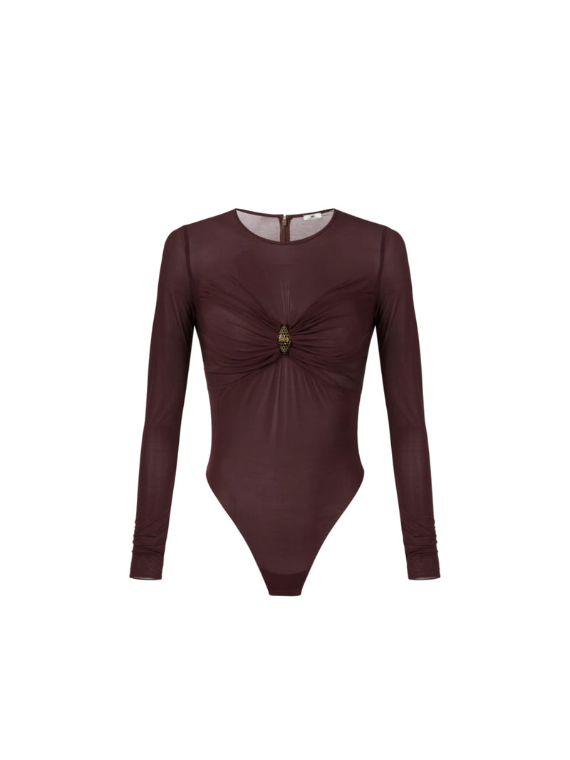 Elisabetta Franchi body in jersey con dettaglio gioiello