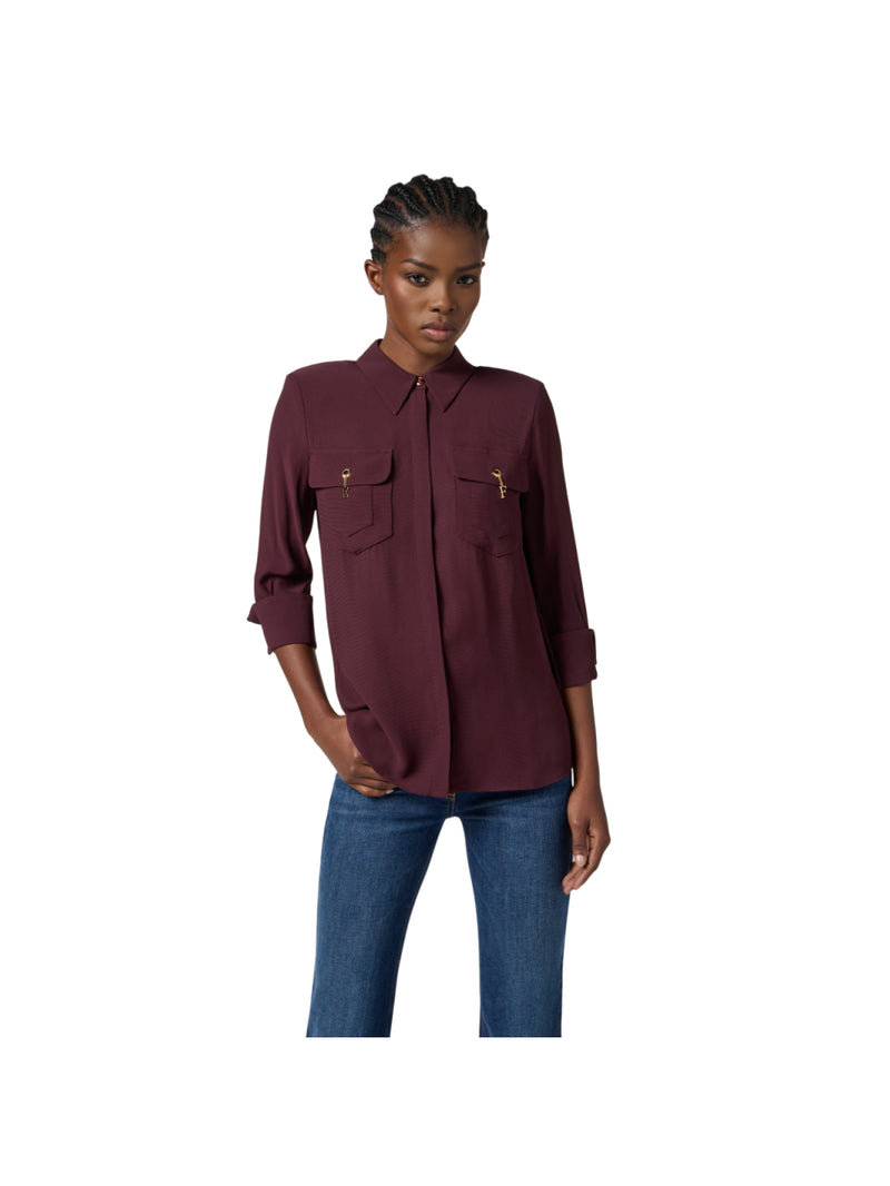 Elisabetta Franchi camicia in georgette di viscosa