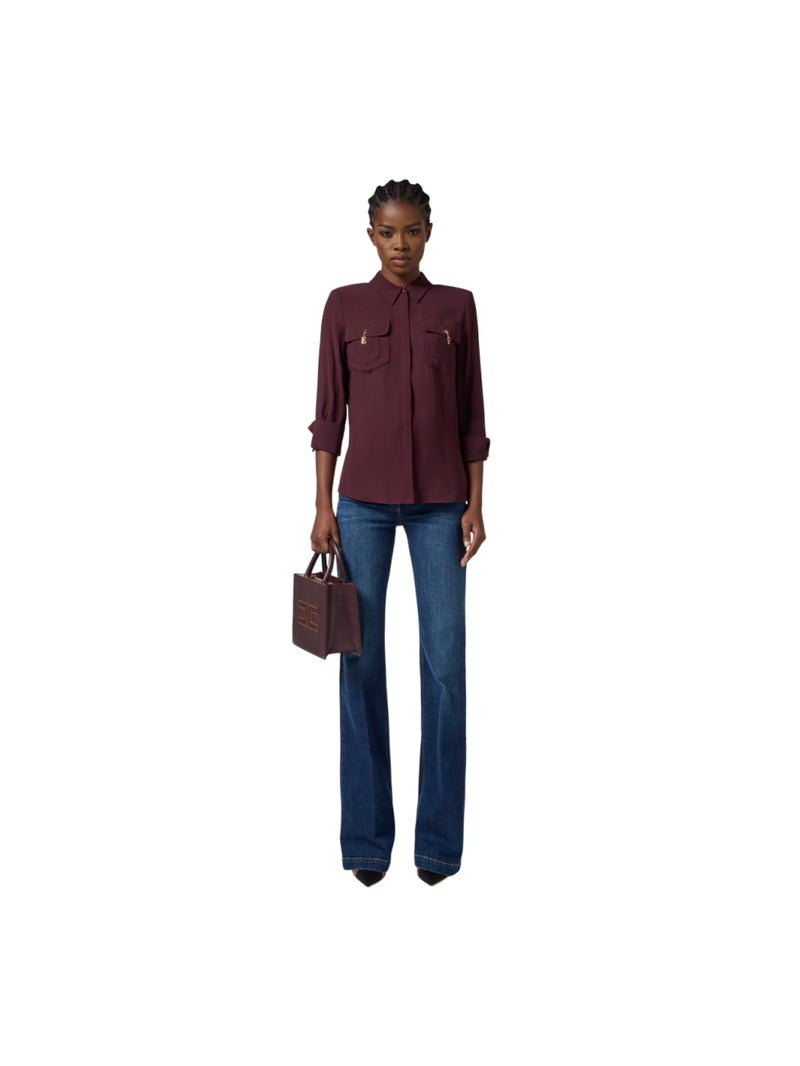 Elisabetta Franchi camicia in georgette di viscosa