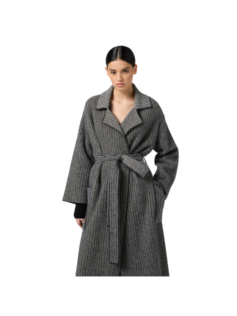 Elisabetta Franchi cappotto in misto lana con cintura