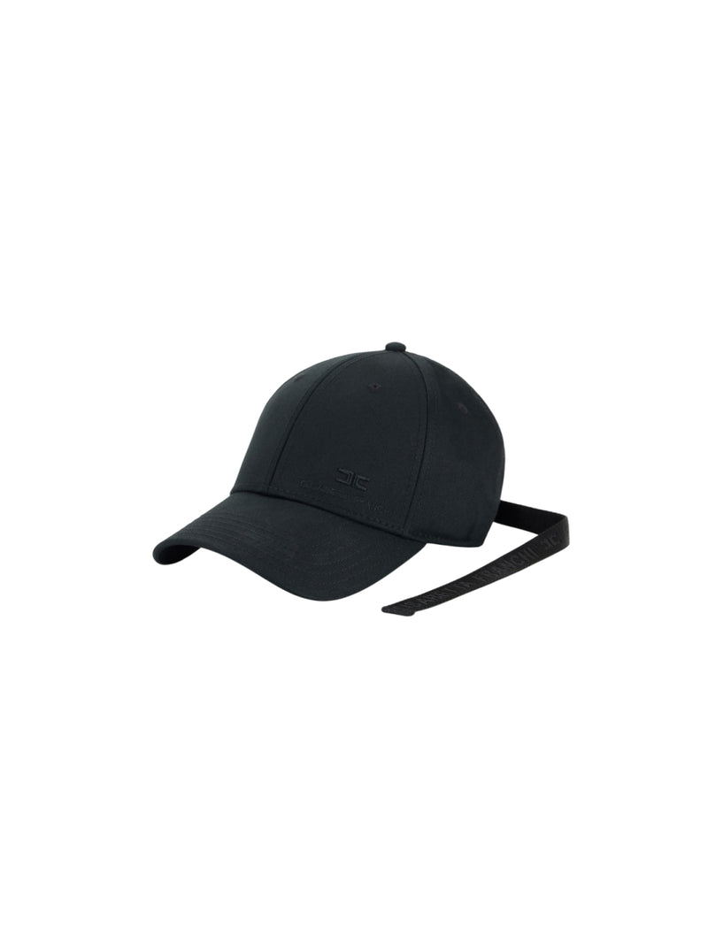 Elisabetta Franchi cappello baseball in gabardina con nastro