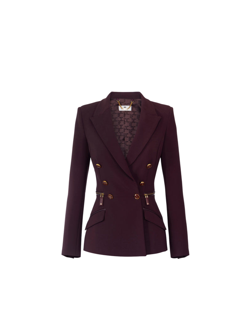 Elisabetta Franchi giacca in crêpe leggero con dettagli zip