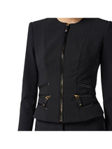Elisabetta Franchi giacca in doppio crêpe con dettagli zip