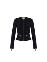 Elisabetta Franchi giacca in doppio crêpe con dettagli zip