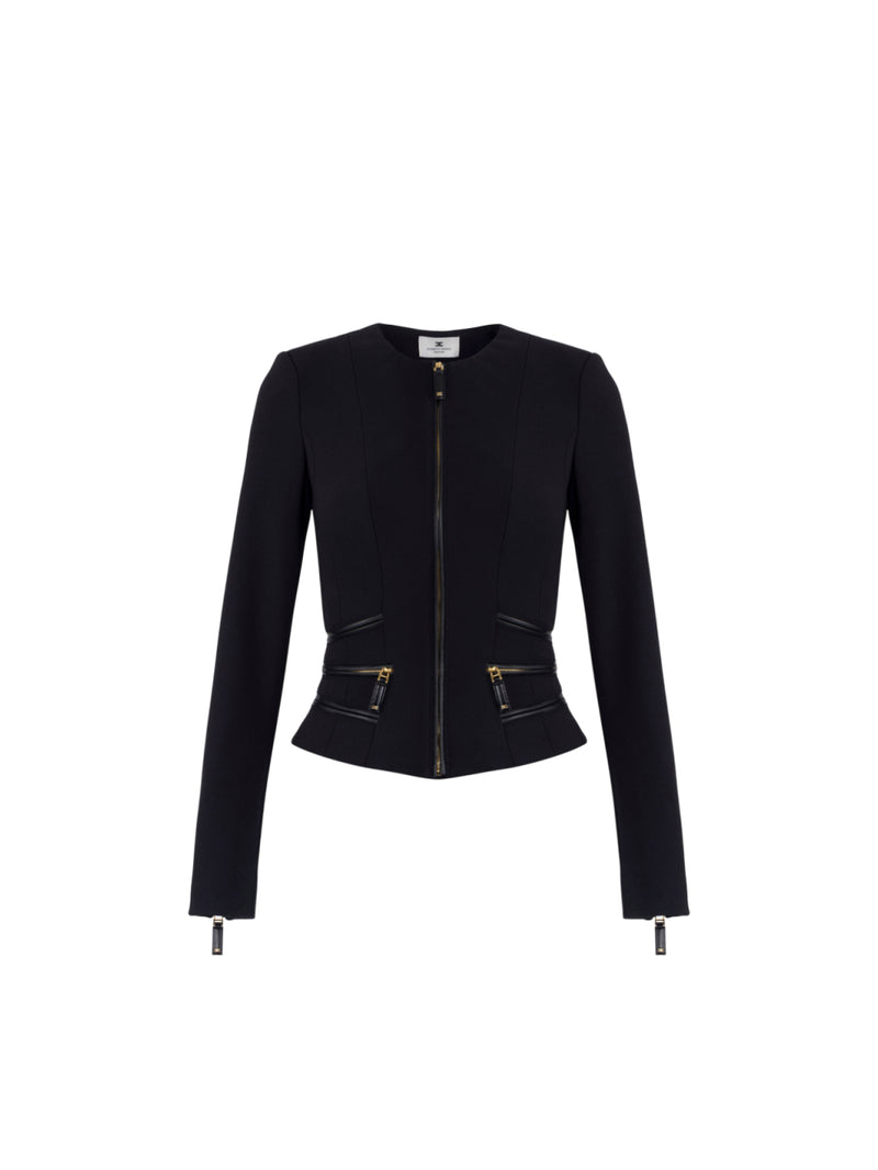 Elisabetta Franchi giacca in doppio crêpe con dettagli zip