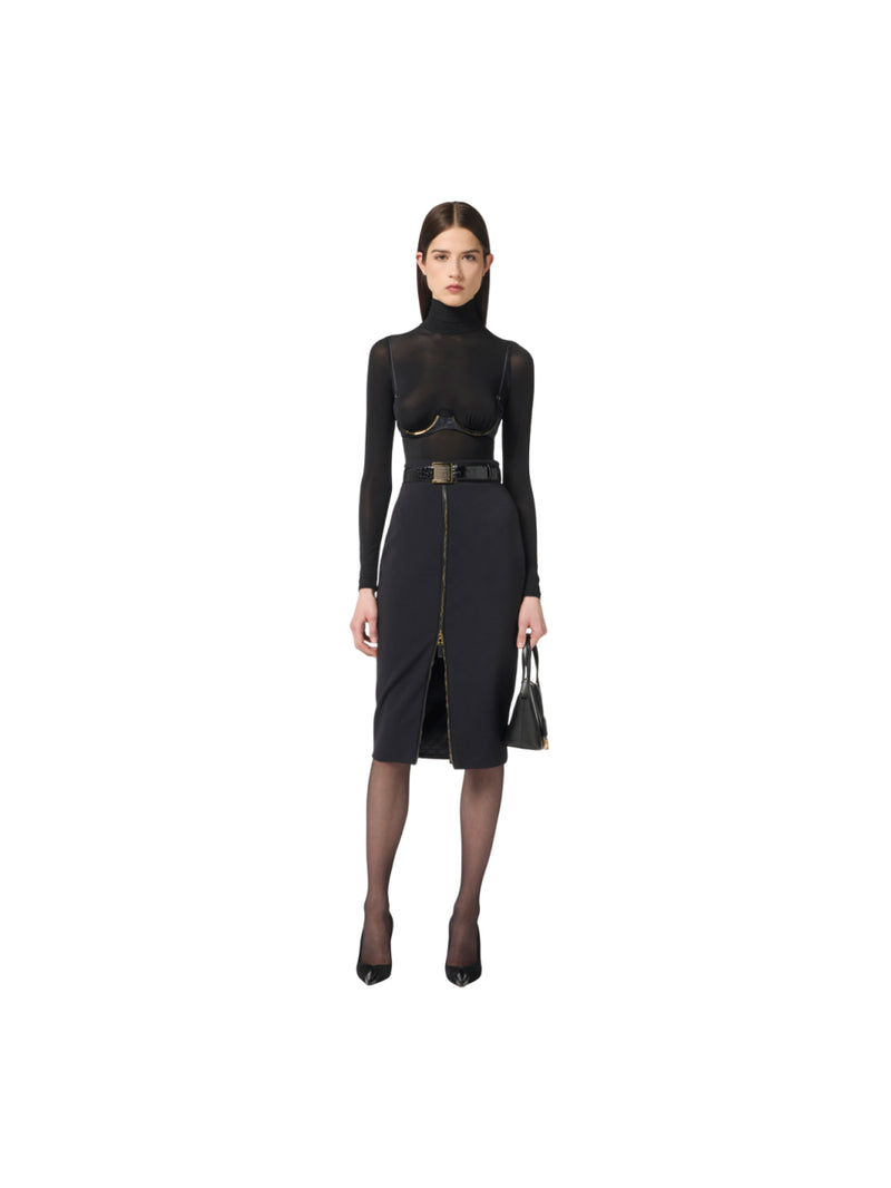 Elisabetta Franchi gonna in crêpe leggero con zip
