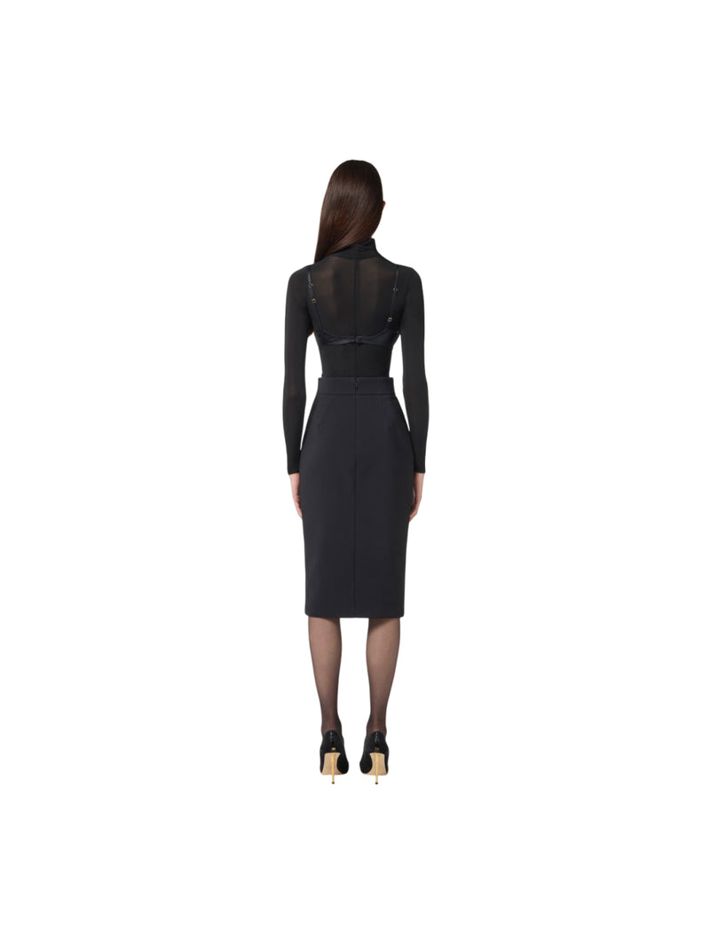 Elisabetta Franchi gonna in crêpe leggero con zip